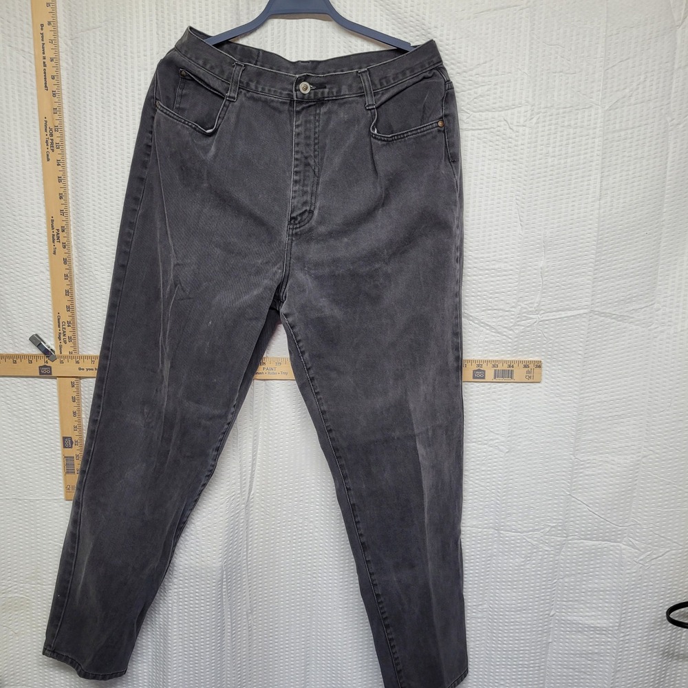 Vintage Gitano Black High Waisted Tapered Leg Mom Jeans Size 16 100% Cotton 90s